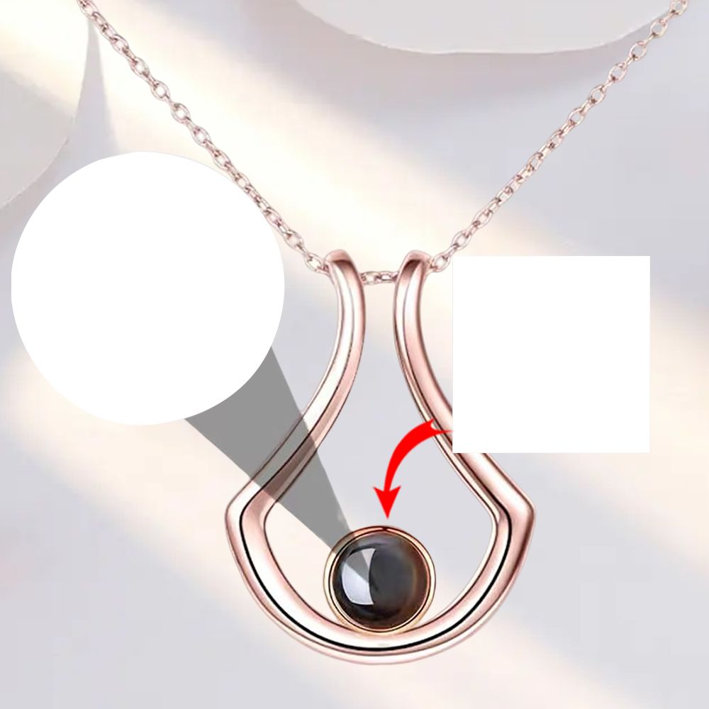 Custom Photo Projection Copper Necklace Unique Pendant Clavicle Chain