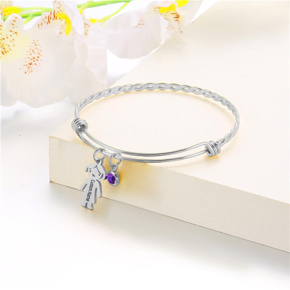 Custom Name Stainless Steel Bracelet Personalized Mother's Gifts
