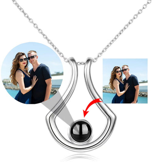 Custom Photo Projection Copper Necklace Unique Pendant Clavicle Chain