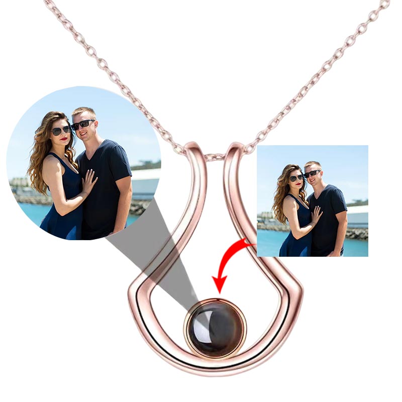 Custom Photo Projection Copper Necklace Unique Pendant Clavicle Chain