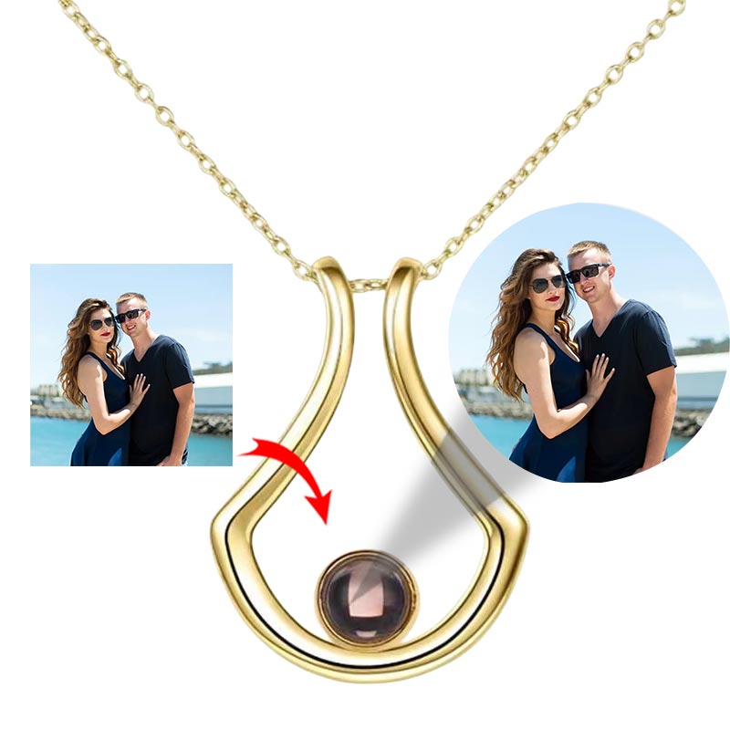 Custom Photo Projection Copper Necklace Unique Pendant Clavicle Chain