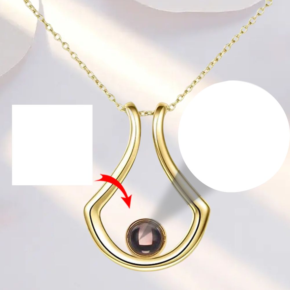 Custom Photo Projection Copper Necklace Unique Pendant Clavicle Chain